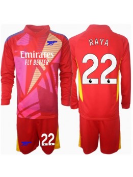 Arsenal David Raya #22 Målvakt Replika Borta Kläder Barn 2024-25 Långärmad (+ byxor)